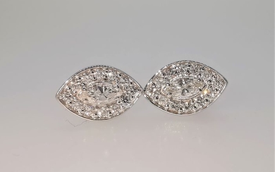 18 kt. White gold - Earrings - 0.60 ct Diamond - Diamonds