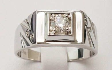 18 kt. White gold - Ring - 0.36 ct Diamond