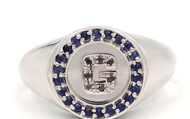 18 kt. White gold - Ring - 0.47 ct Sapphires