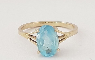 18 kt. White gold - Ring - 1.20 ct aquamarine