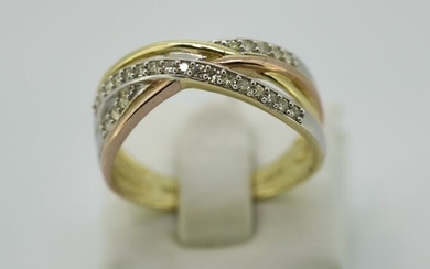 18 kt. White gold, Yellow gold - Ring Diamond