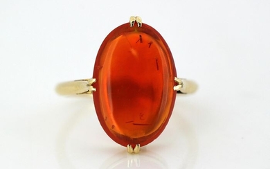 18 kt. Yellow gold - Ring - 7.00 ct Fire Opal