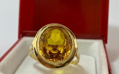 18 kt. Yellow gold - Ring - 7.50 ct Citrine topaz