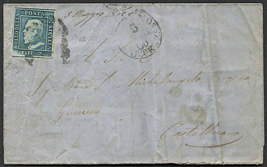1860, Sicilia, periodo insurrezionale, lettera da Palermo per Castelbuono del 5 maggio 1860