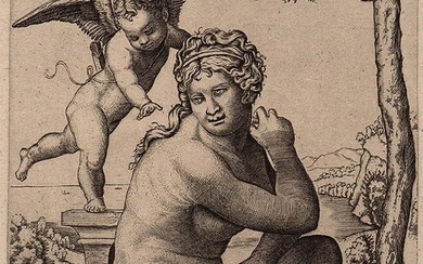 1876 Francesco Francia Engraving Venus Signed Durand Goring Unique