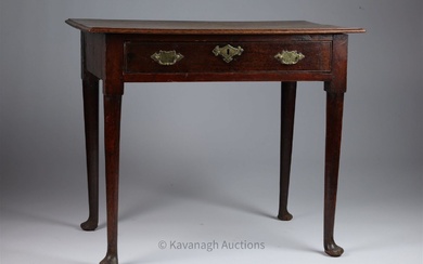 18th C English Georgian Oak Single Drawer Table