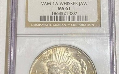 1923 Peace Dollar NGC MS-61 VAM-1A WHISKER JAW