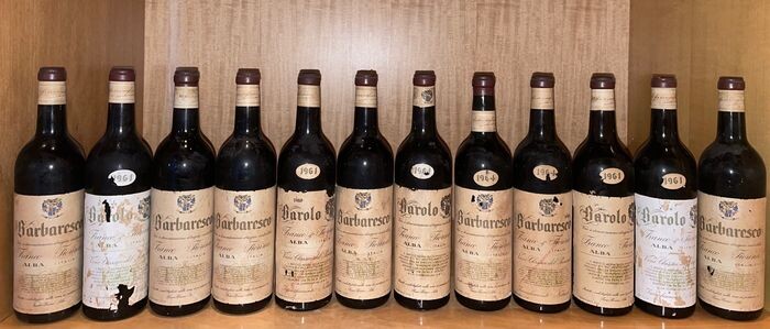 1961 x5 Barolo & 1964 x2, N.V x5 Barbaresco Franco Fiorina - Piedmont - 12 Bottles (0.72L)