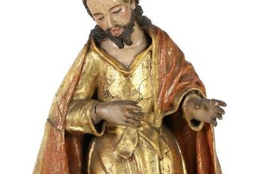 19th C. Antique Nativity King Wooden Santos Statue