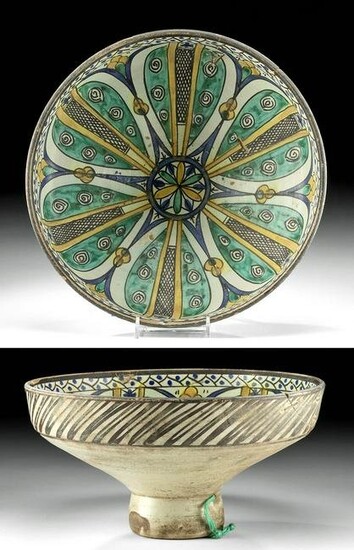 19th C. Moroccan Pottery Mokhfia Bowl, ex-Museum