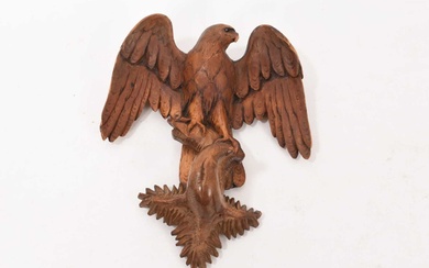19th century Black Forest carved wood coat hook, modelled as an eagle