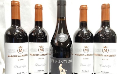 2017 Viñedos de Páganos, El Puntido, author wine x1 & 2019 Marqués de Murrieta, Reserva x4 - Rioja - 5 Bottles (0.75L)