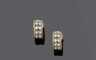 DIAMOND AND GOLD EARCLIPS, BY BUCCELLATI.