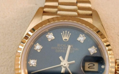 Rolex - 18kt Gold Perpetuel Datejust President-Diamonds - 69178 - Women - 1980-1989