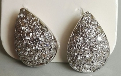 White gold - Earrings - 0.90 ct Diamond