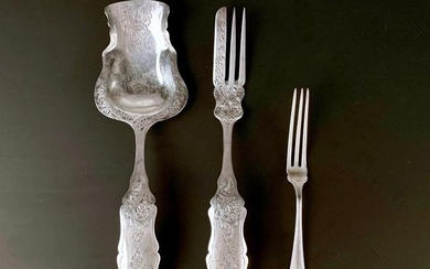 Dutch Silver Spoon and Fork, 1855