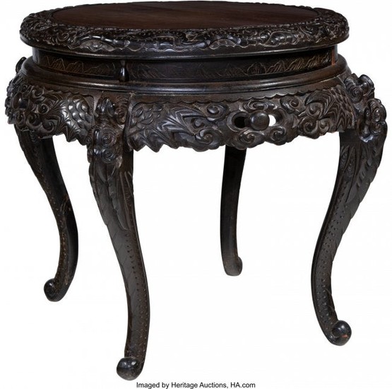 28177: A Japanese Carved Hardwood Center Table, early 2