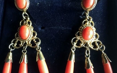 Gold-plated - Earrings Coral