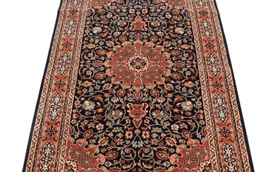 4'2 x 7'7 Hand-Knotted Signed Persian Mashhad Area Rug