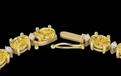 46.5 ctw Citrine & VS/SI Diamond Eternity Necklace 10k Yellow Gold