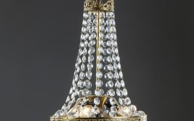 Petite Empire style 4-light chandelier, 30"h