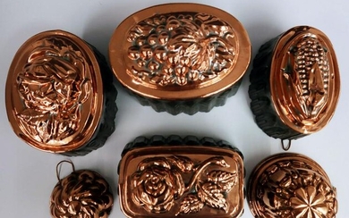 6 Copper Food Molds