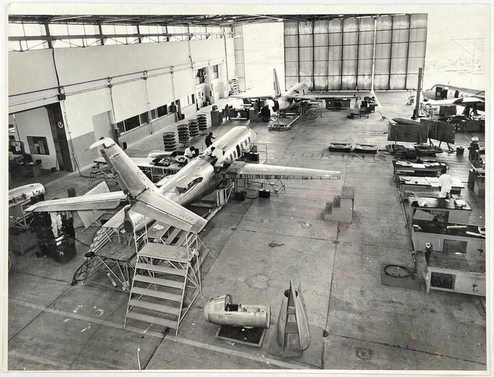7 Large Photos - Production of Israeli Airplane Arava