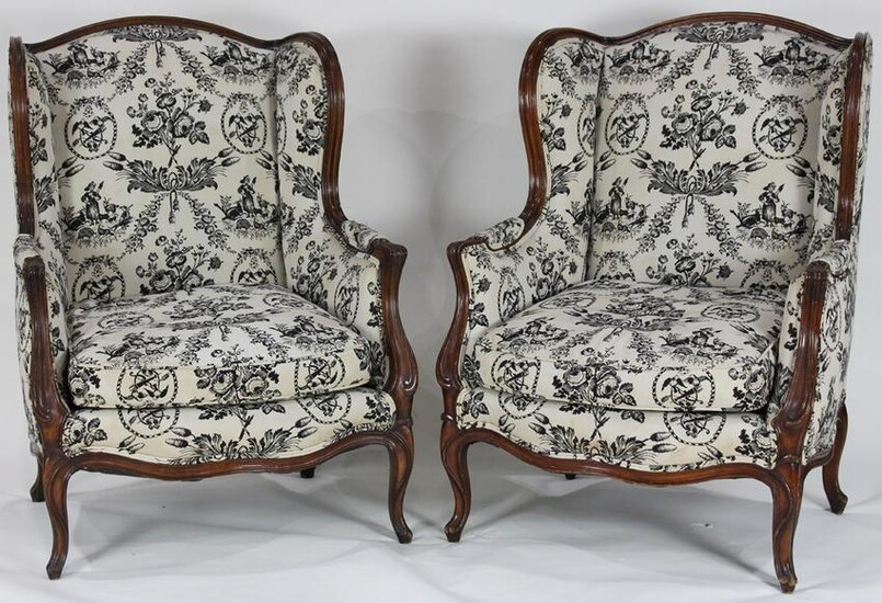 A pair of Queen Anne style armchairs
