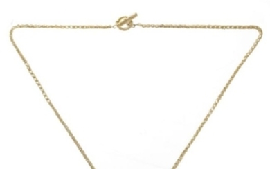 A 14K gold chain with toggle clasp