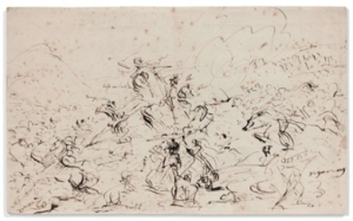 Antoine-Jean Gros, baron Gros Paris, 1771 - Meudon, 1835 Etude d'ensemble pour le Combat de Nazareth