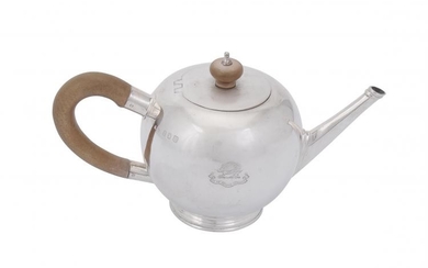 A Britannia standard silver bullet shaped small tea pot by Crichton Bros