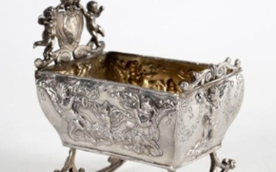 A Dutch silver toy cradle, Chester import marks 1912