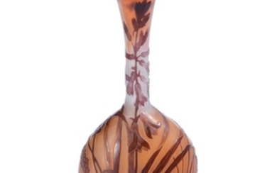 Émile Gallé, a cameo glass bottle vase