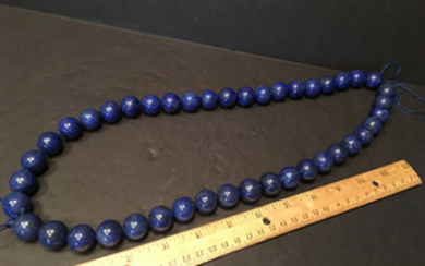 FINE Chinese Lapis Lazuli Large Bead Necklace, 32" long