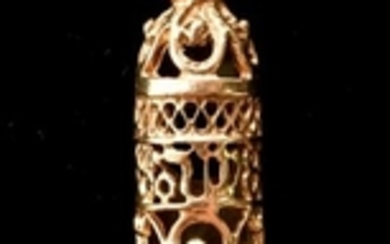 Judaica 14K Yellow Gold "Mezuzah" Pendant