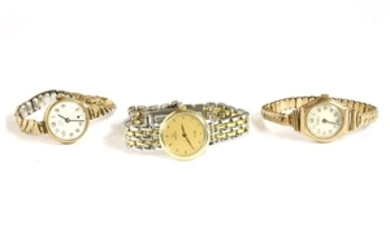 A ladies bi-colour Omega De Ville quartz bracelet watch