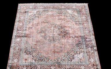 A Tabriz silk carpet