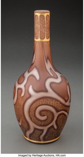 79177: Loetz Partial Gilt Octopus Glass Bottle Vase, ci