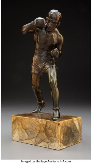79377: Art Deco Bronzed Metal Boxer Figure, circa 1930