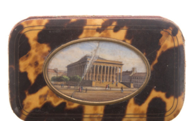 Continental style card case with scenic inset
