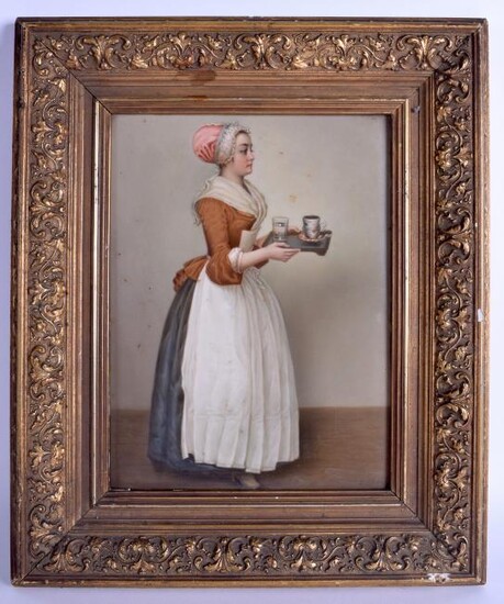 A 19TH CENTURY KPM BERLIN PORCELAIN PLAQUE painted with