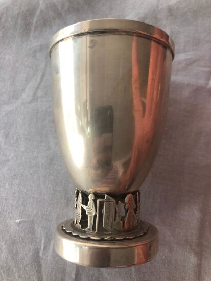 925 silver Kiddush cup signed Oded