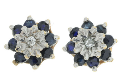 9ct gold sapphire & diamond earrings