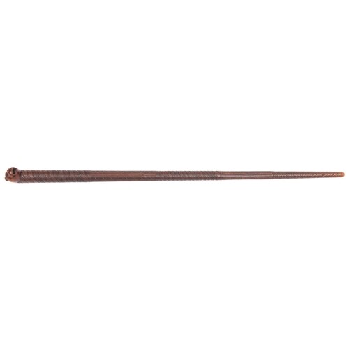 A 19th century Indian hardwood walking cane, the top carved ...