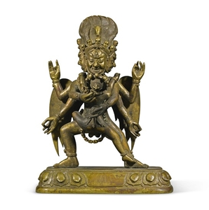 A BRONZE FIGURE OF HAYAGRIVA QING DYNASTY, 19TH CENTURY