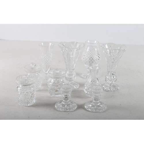 A COLLECTION OF GLASSWARE to include a pair of Waterford cut...