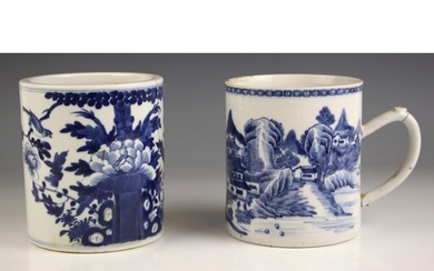 A Chinese porcelain blue and white brush pot (bitong), 18th/...