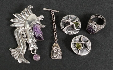 A Collection of Silver Jewelry.