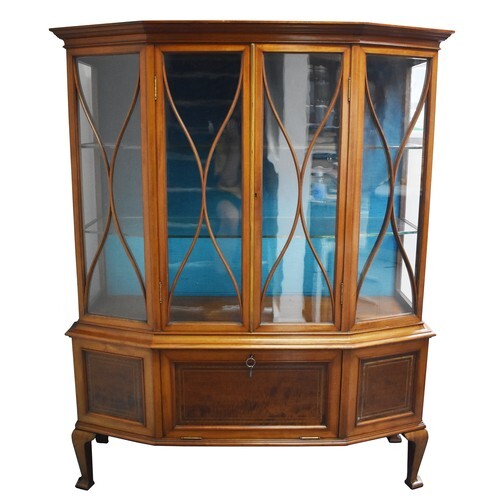 A Delightful Large and Heavy Period Bow Fronted Display Cabi...