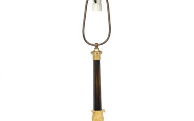 A French Charles X style gilt and patinated bronze lamp. H. incl....
